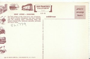 America Postcard - Grant Avenue - Chinatown - San Francisco - Ref 8122A