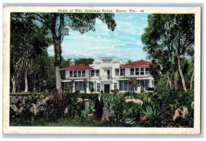 c1910's Home Of Wm. Jennings Bryan Panoramic View Miami Florida FL Postcard