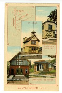 NJ - Bound Brook. Four Fire Station Houses ca 1907
