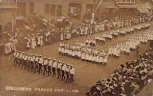 J73/ Portland Oregon RPPC Postcard c1910 Childrens Parade Crowd 361