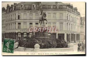 Old Postcard Douai Statue of Jeanne d & # 39Arc Place Jeanne d & # 39Arc Au C...