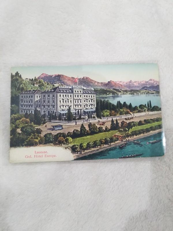 Antique Postcard entitled Lucerne, Grd. Hotel Europe.  Lucerne, Switzerland