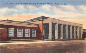 Norfolk & Western Railroad Depot Roanoke Virginia postcard