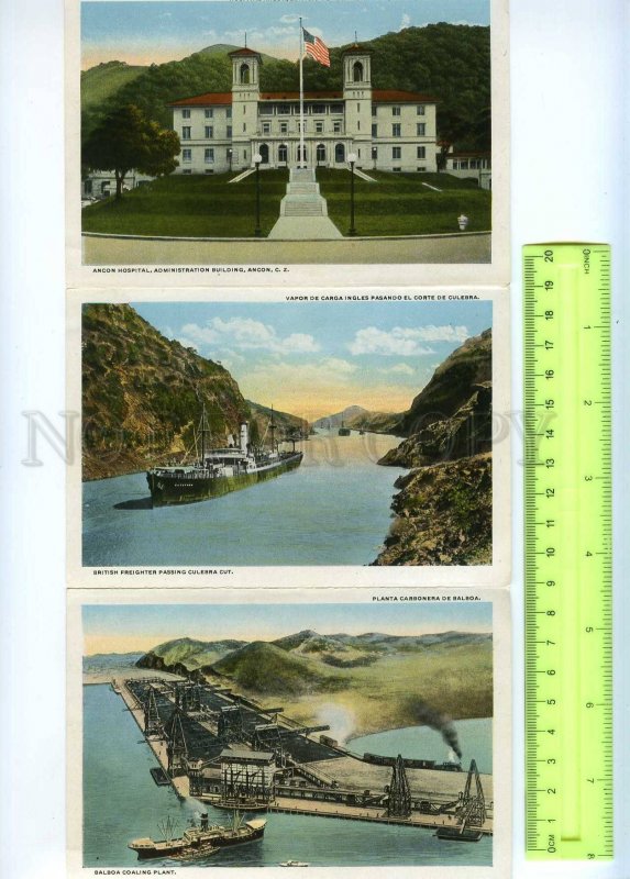 290735 PANAMA CANAL Vintage set of 16 views & ships in COVER