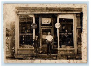 c1910's Saloon Bar 80 Lincoln Way Massillon Ohio OH RPPC Photo Antique Postcard 