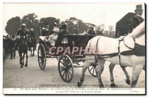 Old Postcard Front of the king of Norway in Paris May 28, 1907 Off to Trianon...