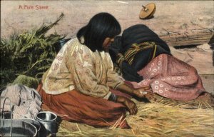 Native American Indian Woman PIUTE TRIBE 1908 Used Postcard