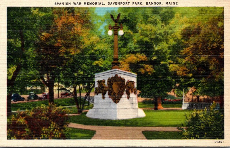 Maine Bangor Davenport Park Spanish War Memorial