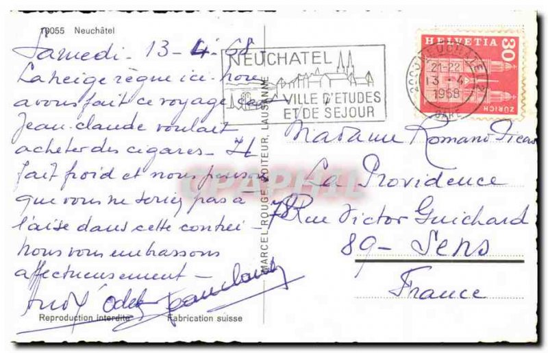 Old Postcard Neuchatel