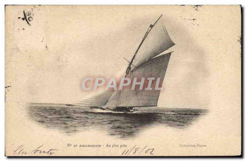 Postcard Old Boat Sailboat At Arcachon closer