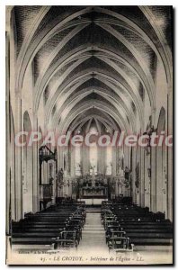 Postcard Old Crotoy Interior of the Church