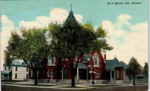 IOLA, KS Kansas   M E CHURCH     1910    Postcard