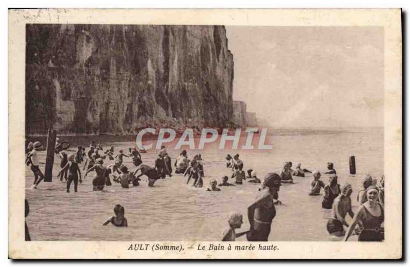 Old Postcard Ault Le Bain A Maree Haute