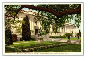 Henry E. Huntington Library Art Gallery San Marino CA Vtg Standard View Postcard