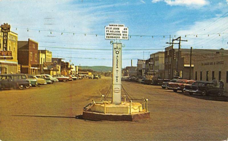 Dawson Creek British Columbia Canada Alaska High Way Vintage Postcard K35608