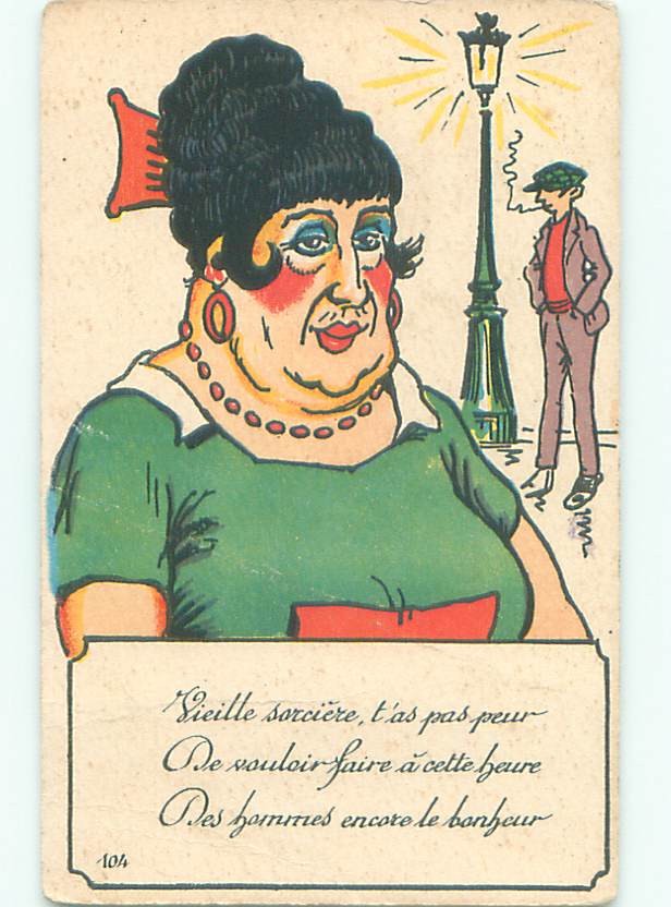 Foreign 1939 Comic Skinny Man With Large Chubby Fat Woman Ac2760 Topics Cartoons And Comics 8959