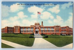 c1940 Wm Howard Taft Junior High School Building Oklahoma City Oklahoma Postcard
