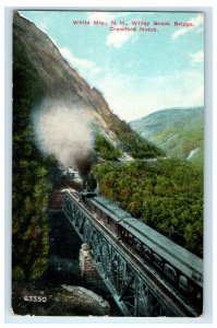1913 Willey Brook Bridge, White Mountains New Hampshire NH Posted Postcard