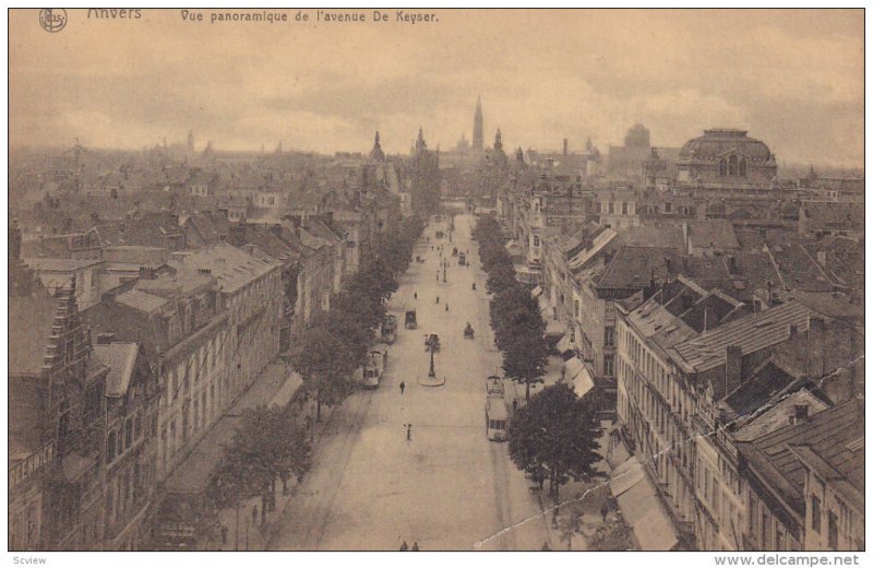 ANVERS, Belgium, 1900-1910's; Vue Panoramique De L'Avenue De Keyster