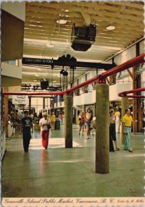 Granville Island Public Market Vancouver BC Interior People Unused Postcard D52