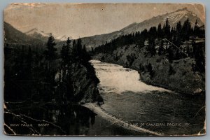 Postcard Banff Alberta c1910s Bow Falls On Line OF Canadian Pacific Railway