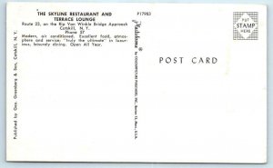 CATSKILL, New York NY ~ Roadside SKYLINE RESTAURANT & Terrace Lounge Postcard