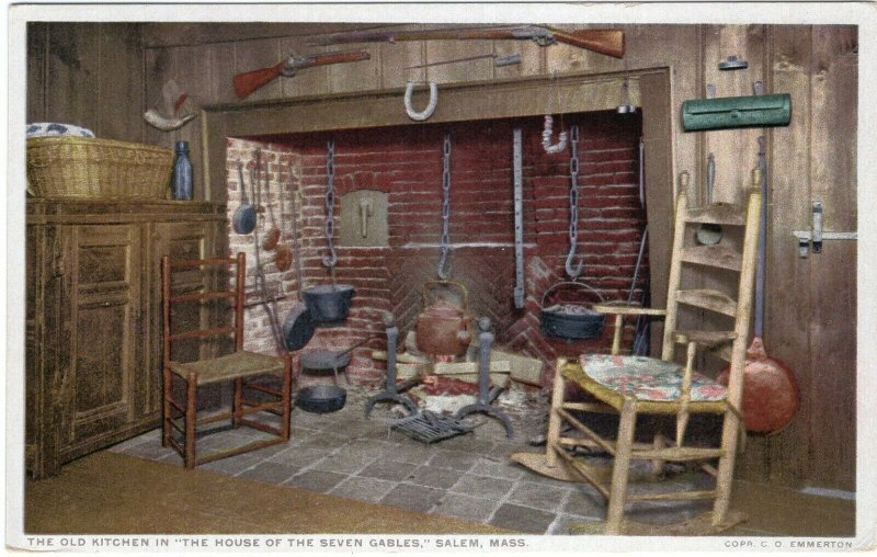 Salem, Mass, Old Kitchen In The House Of The Seven Gables