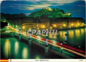 Postcard Modern San sebastian night biased view