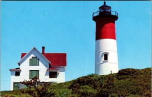 Vtg Eastham Massachusetts MA Nauset Light Lighthouse 1950s View Postcard