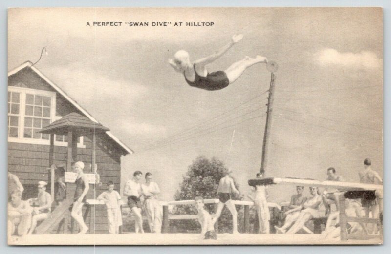 Hancock NY 1943The Perfect Swan Dive Caught Midair at Hilltop Camp? B&W