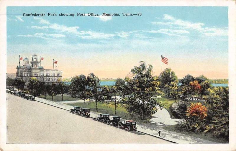 Memphis Tennessee Post Office Confederate Park Antique Postcard J55831