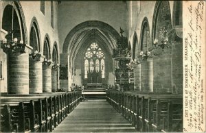 Vtg Postcard UDB Interior of the Cathedral Stavenger Indre af Domirken Stavenger