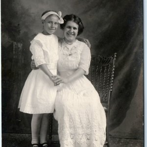 c1910s Heartwarming RPPC Mother & Child Radiant Smiles Cute Girl Real Photo A142