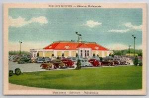 The Hot Shoppes Drive-in  Restaurant Washington Baltimore Phila Unp Postcard X22