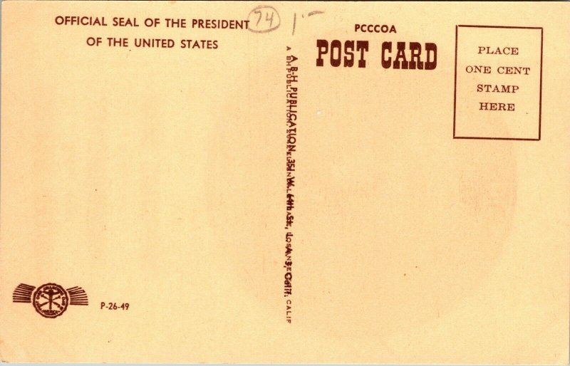 Washington DC Official Seal Of The President Of The United States Postcard