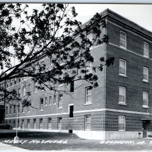 c1950s Oelwein, IA RPPC Mercy Hospital Building Real Photo Postcard Vtg A107