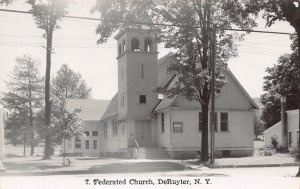 Federated Church DeRuyter New York 1950s RPPC Real Photo postcard