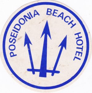 Cypress Limassol Poseidonia Beach Hotel Vintage Luggage Label sk3165