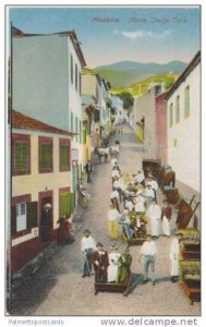 Birds Eye View of People in Monte Sledge Cars, Madeira, Portugal 1900-10s