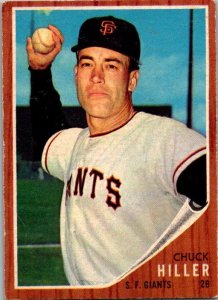 1962 Topps Baseball Card Chuck Hiller San Francisco Giants sk1869