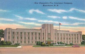 New Hampshire Fire Insurance Company USA Flag, Manchester, N.H. Linen Postcard