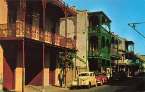 New Orleans LA Street View Old Cars Old France Old Spain Postcard