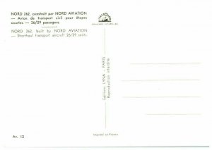 Nord 262  Shorthayl Transport Airplane Postcard