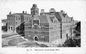 High School Grand Rapids Michigan 1908 postcard