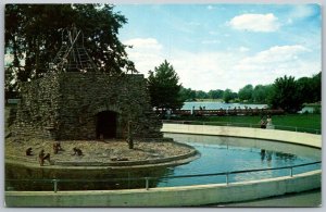 Columbus Ohio 1950-60s Postcard Columbus Zoo Monkey Island