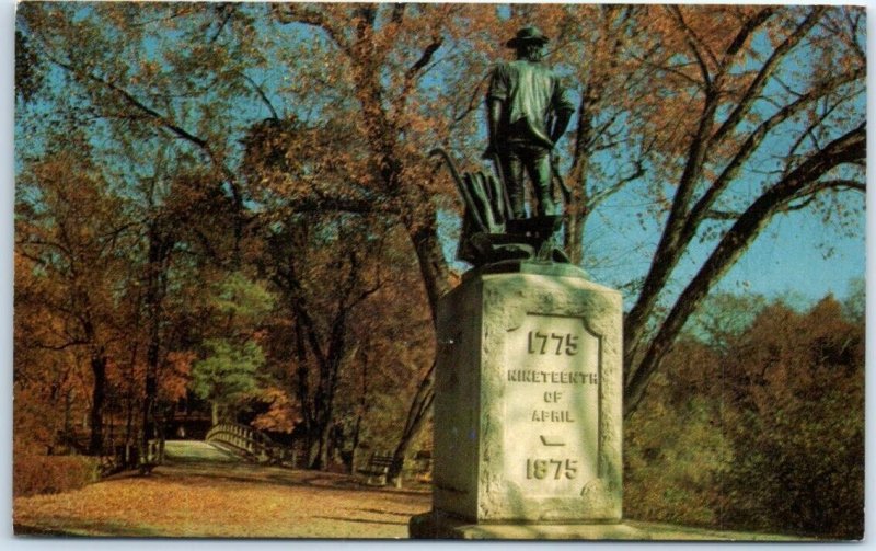 Postcard - Minute Man Statue, Old North Bridge - Concord, Massachusetts