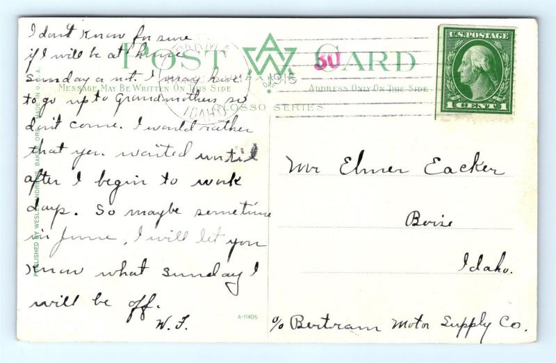 Postcard ID Buhl Outlet of Clear Lakes 1915 View D24