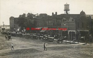 IA, Hartley, Iowa, RPPC, Main Street, Commercial Area, National Bank, Stores