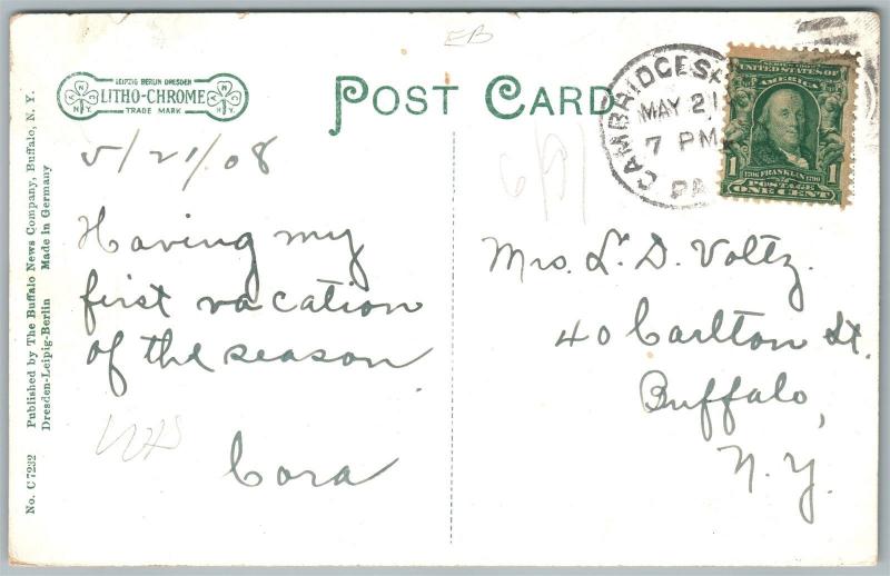 Cambridge Springs PA Gray Mineral Spring 1908 Antique Postcard United States Pennsylvania