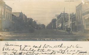 1907 VILLISCA IOWA Montgomery County 3rd Ave 5th Olsen RPPC Real photo 5311